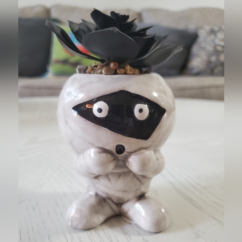Halloween Mummy Succulent Pot NWT